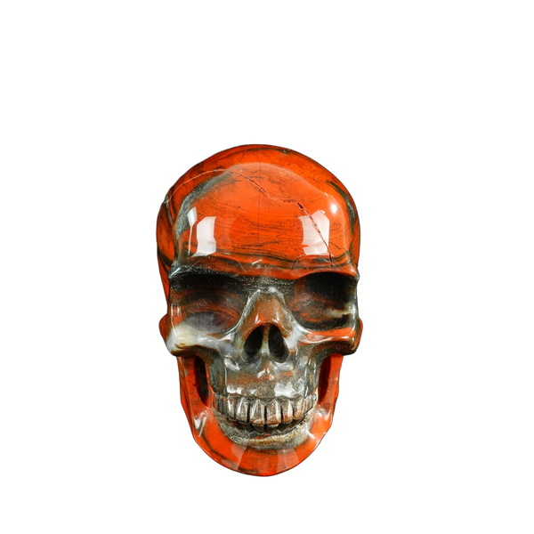 4.5" Red Jasper Crystal Skull Carving - Unique Piece #RJ01