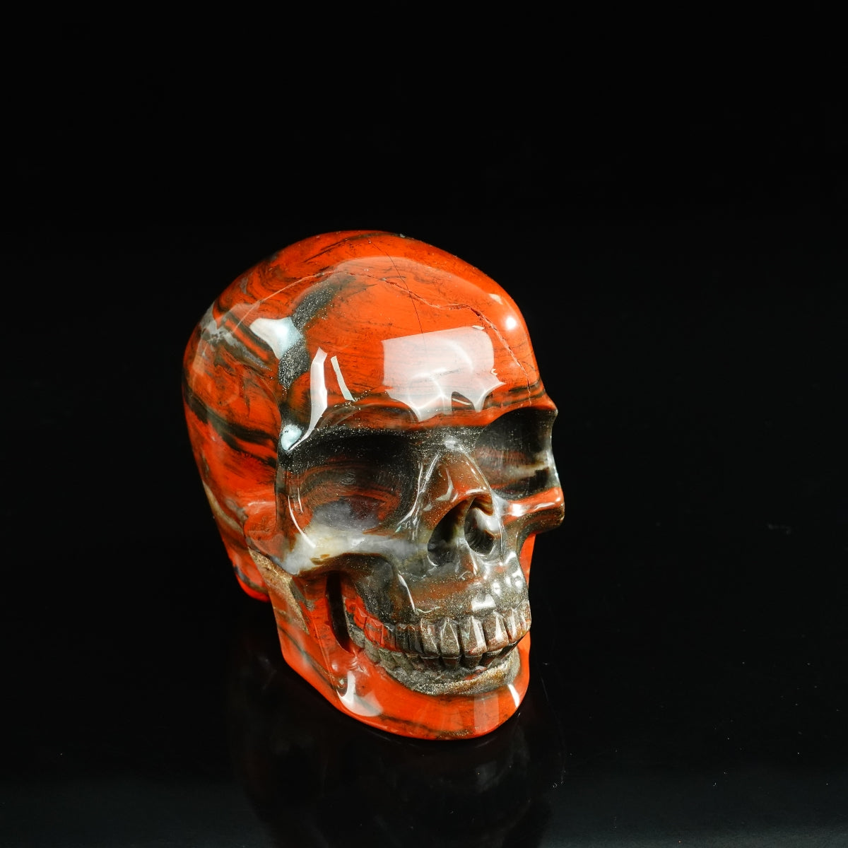 4.5" Red Jasper Crystal Skull Carving - Unique Piece #RJ01