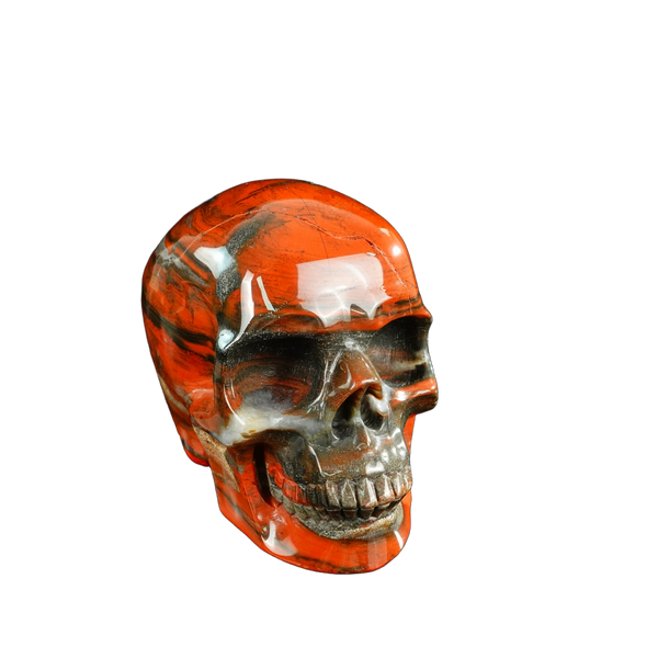4.5" Red Jasper Crystal Skull Carving - Unique Piece #RJ01 - alternate view