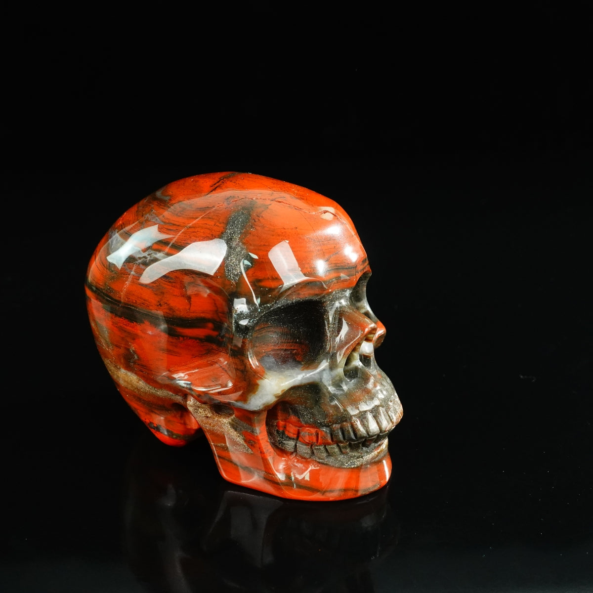 4.5" Red Jasper Crystal Skull Carving - Unique Piece #RJ01