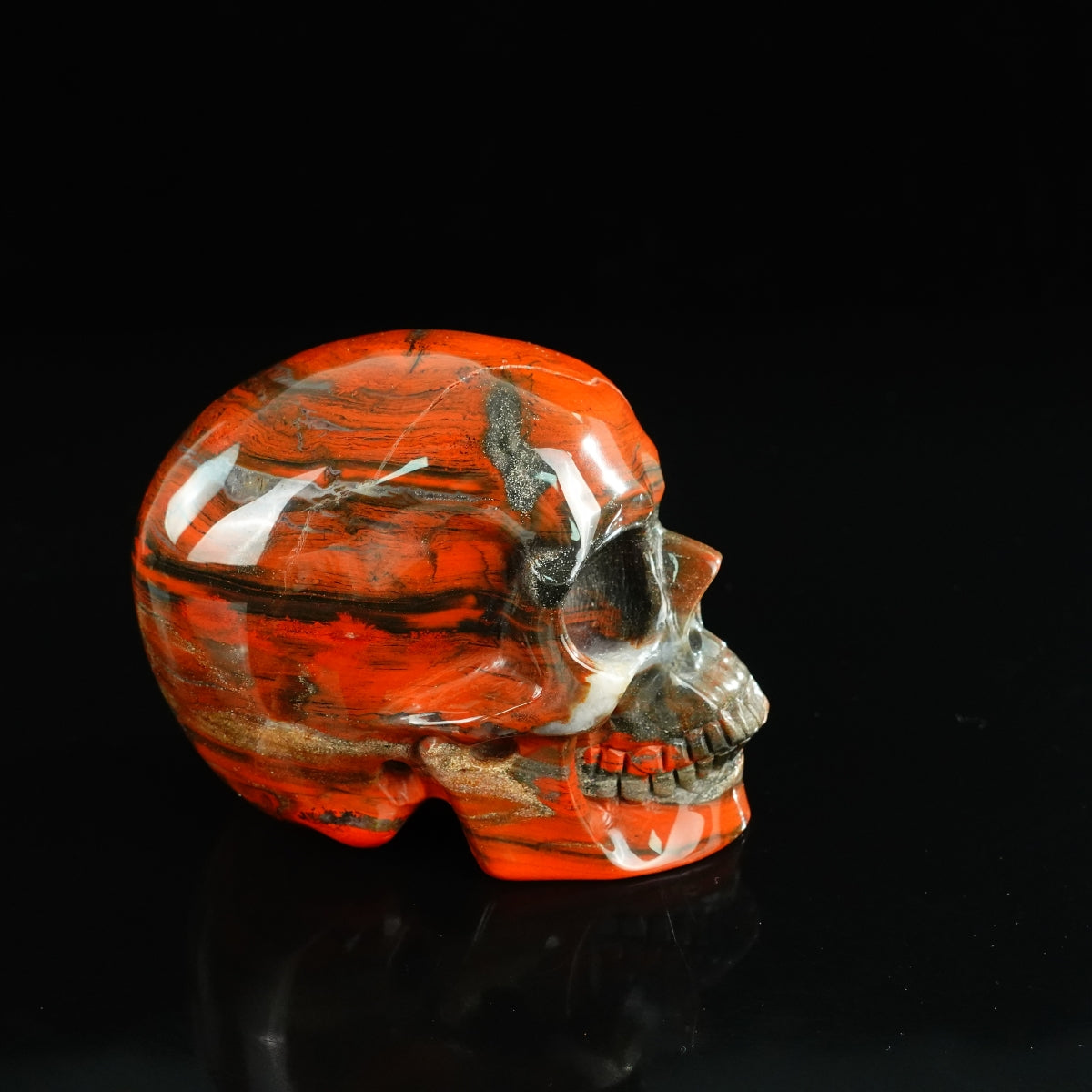 4.5" Red Jasper Crystal Skull Carving - Unique Piece #RJ01