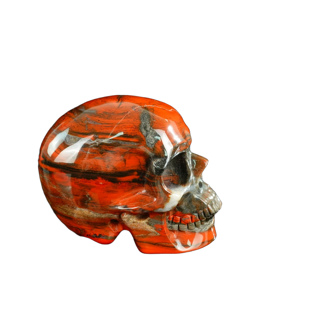4.5" Red Jasper Crystal Skull Carving - Unique Piece #RJ01