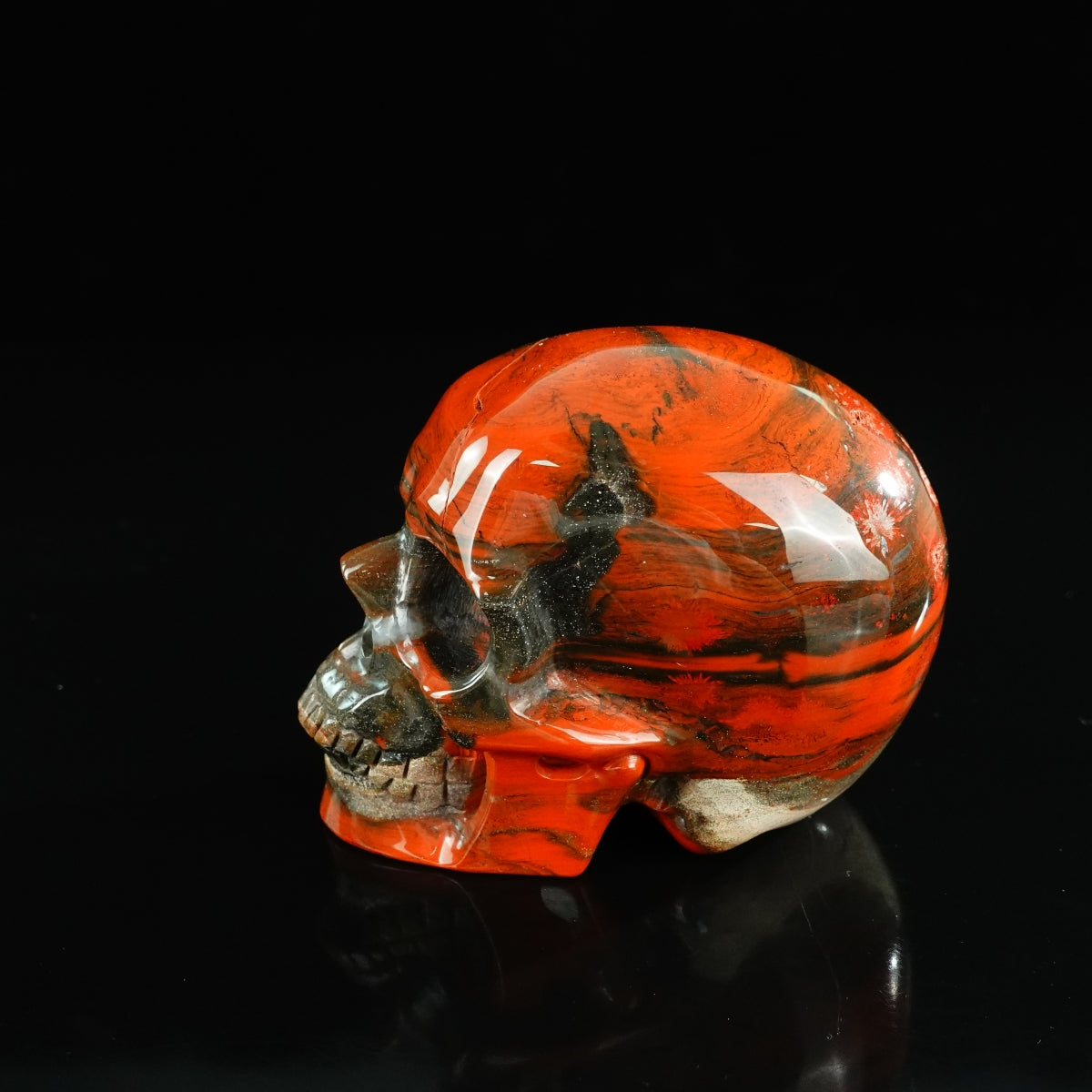 4.5" Red Jasper Crystal Skull Carving - Unique Piece #RJ01