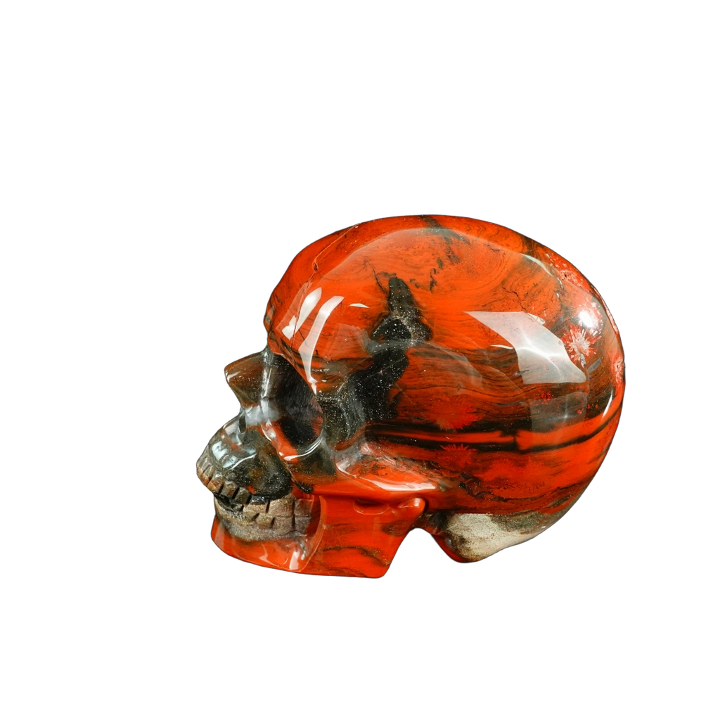 4.5" Red Jasper Crystal Skull Carving - Unique Piece #RJ01