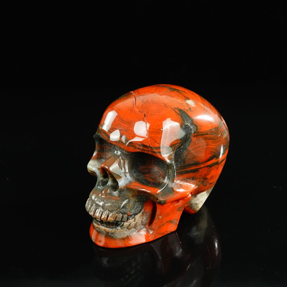 4.5" Red Jasper Crystal Skull Carving - Unique Piece #RJ01