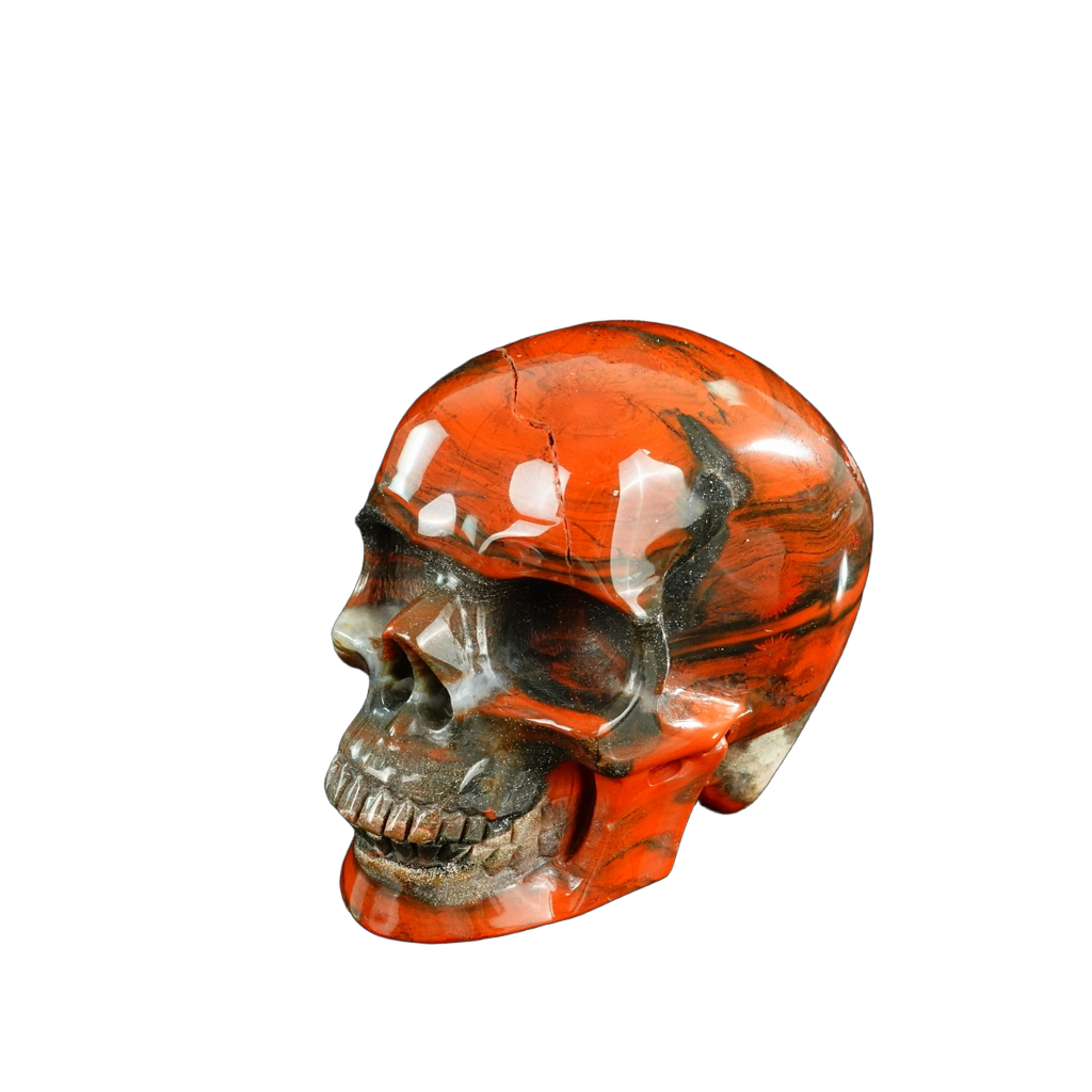 4.5" Red Jasper Crystal Skull Carving - Unique Piece #RJ01