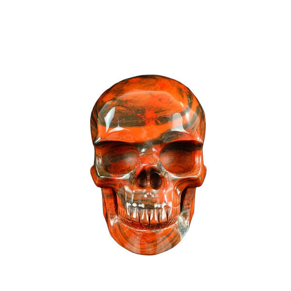 4.5" Red Jasper Crystal Skull Carving - Unique Piece #RJ02