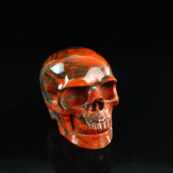 4.5" Red Jasper Crystal Skull Carving - Unique Piece #RJ02 - alternate view