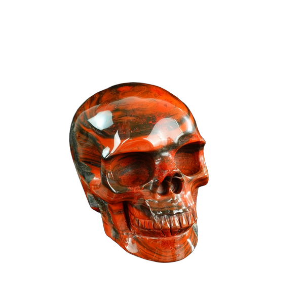 4.5" Red Jasper Crystal Skull Carving - Unique Piece #RJ02 - alternate view