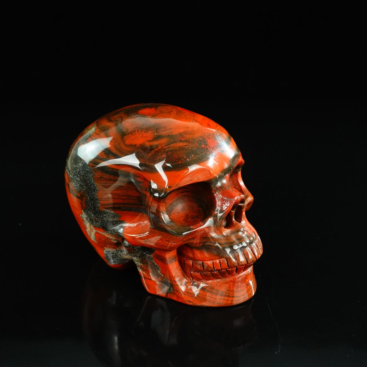 4.5" Red Jasper Crystal Skull Carving - Unique Piece #RJ02