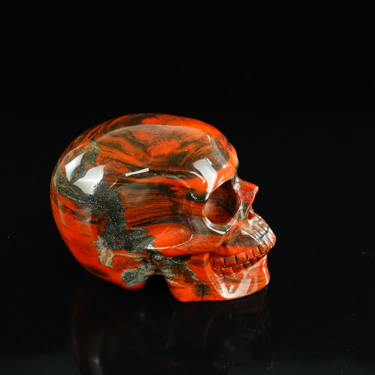 4.5" Red Jasper Crystal Skull Carving - Unique Piece #RJ02