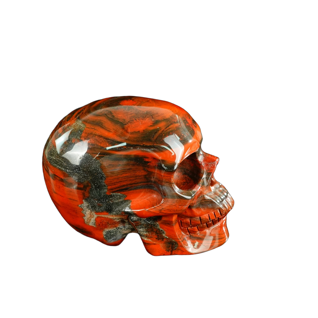 4.5" Red Jasper Crystal Skull Carving - Unique Piece #RJ02