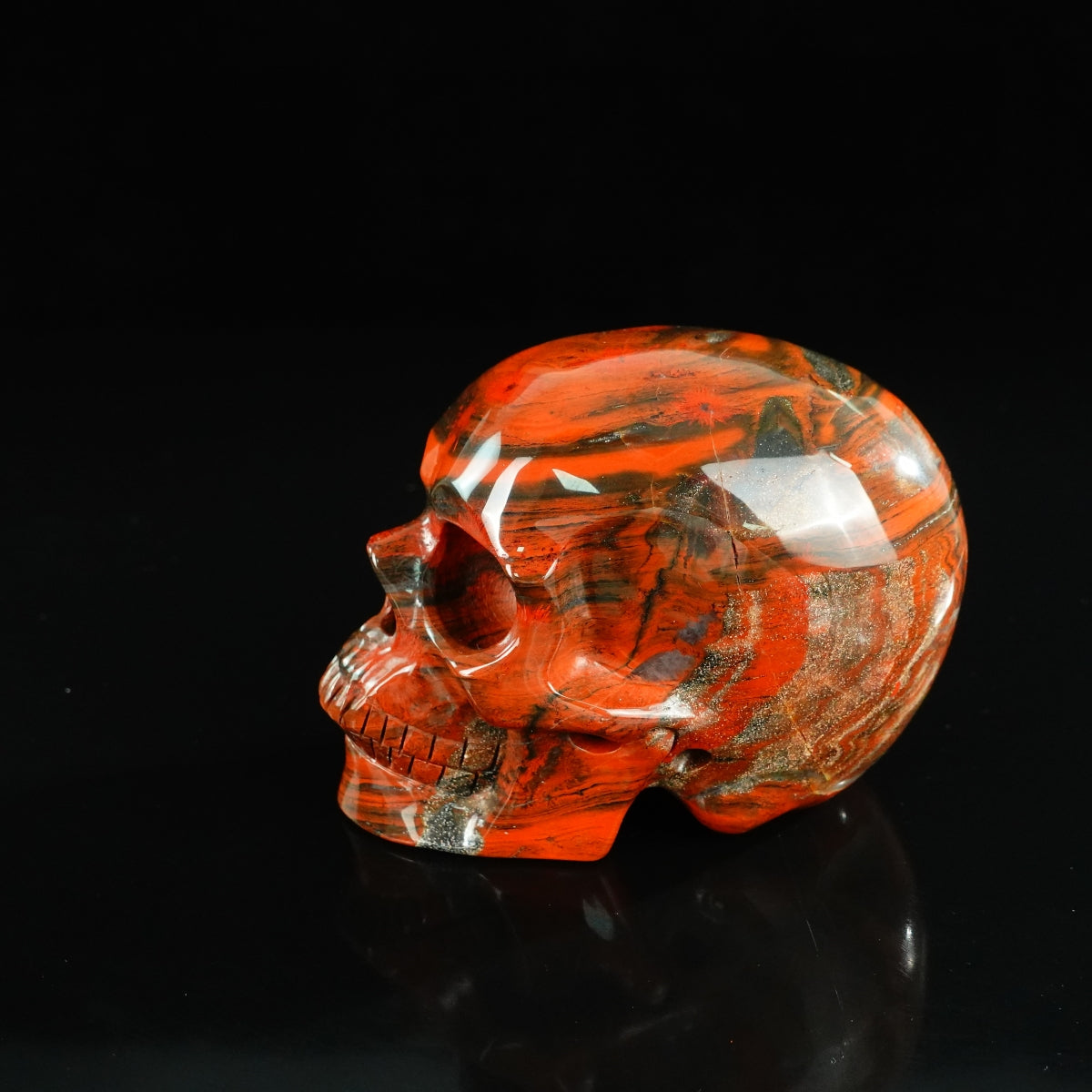 4.5" Red Jasper Crystal Skull Carving - Unique Piece #RJ02