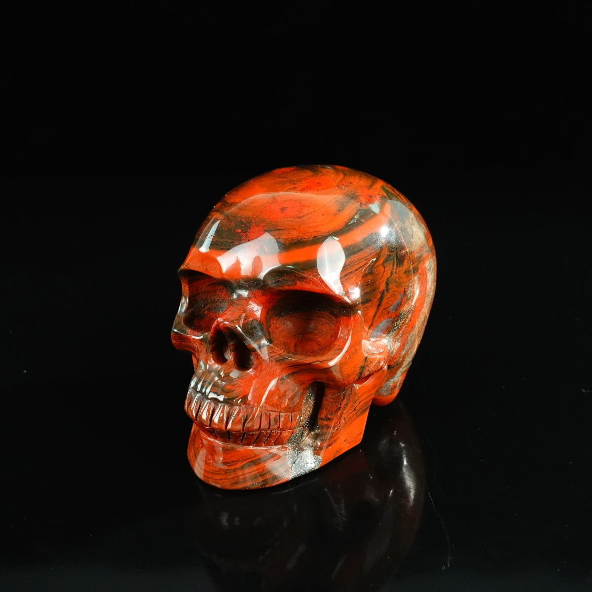 4.5" Red Jasper Crystal Skull Carving - Unique Piece #RJ02