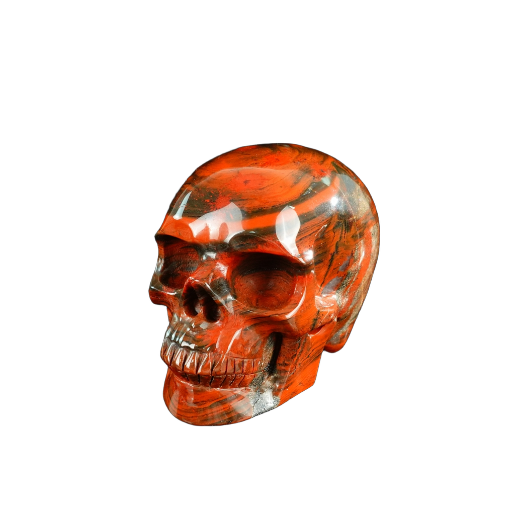 4.5" Red Jasper Crystal Skull Carving - Unique Piece #RJ02