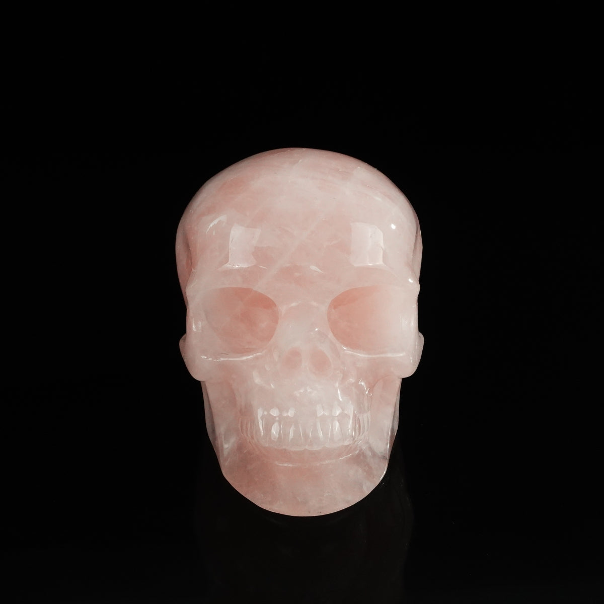 4.5" Rose Quartz Crystal Skull Carving - Unique Piece #RQ01