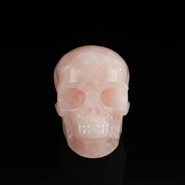 4.5" Rose Quartz Crystal Skull Carving - Unique Piece #RQ01