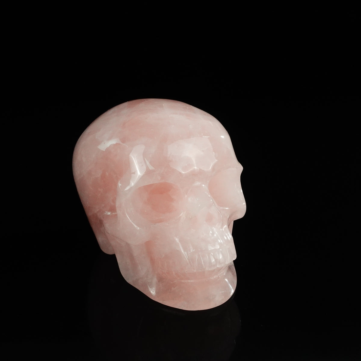 4.5" Rose Quartz Crystal Skull Carving - Unique Piece #RQ01