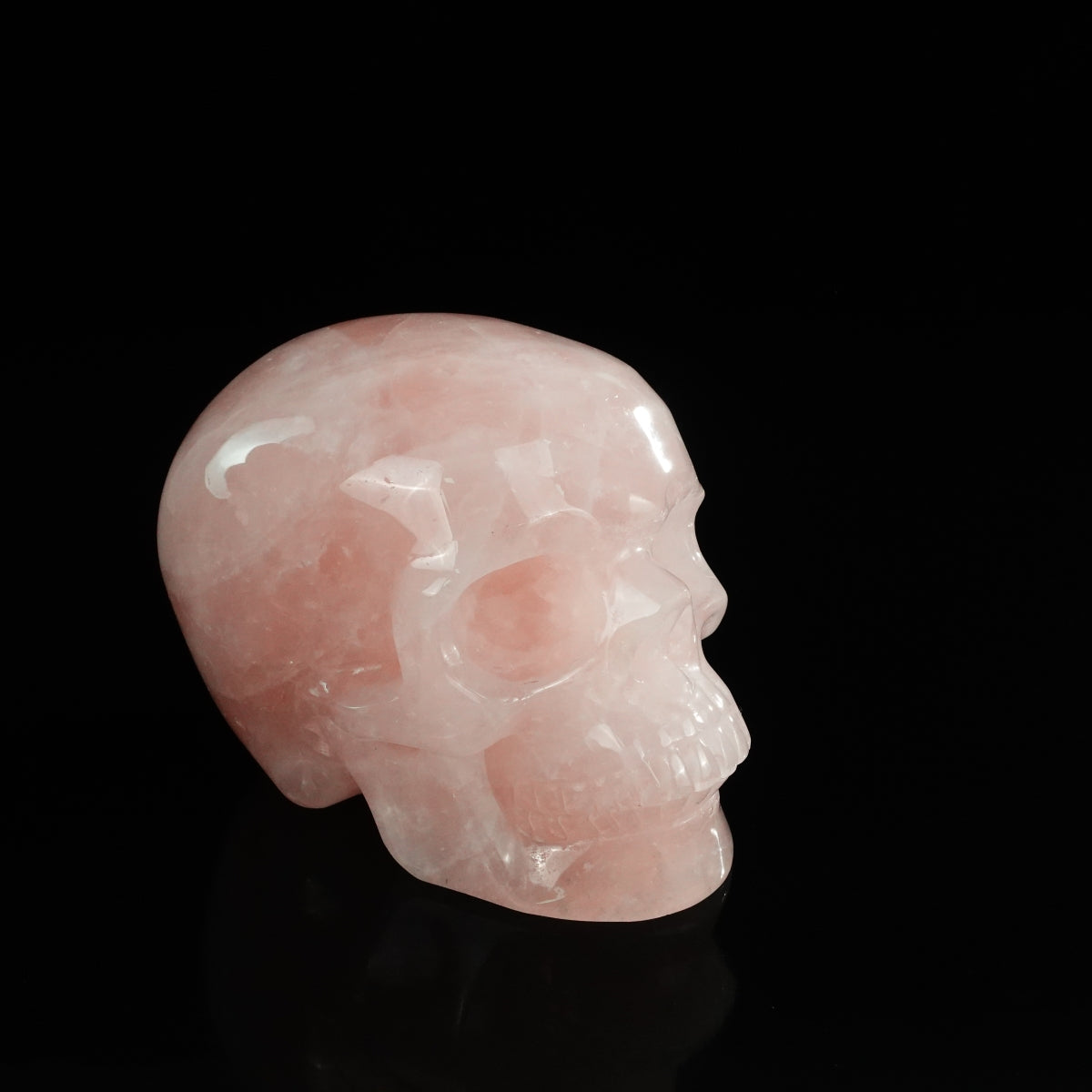 4.5" Rose Quartz Crystal Skull Carving - Unique Piece #RQ01