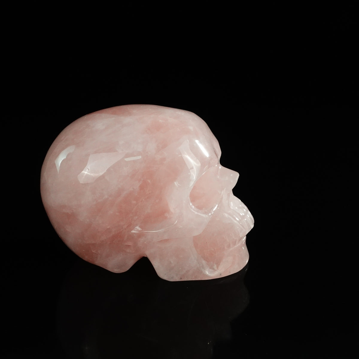 4.5" Rose Quartz Crystal Skull Carving - Unique Piece #RQ01