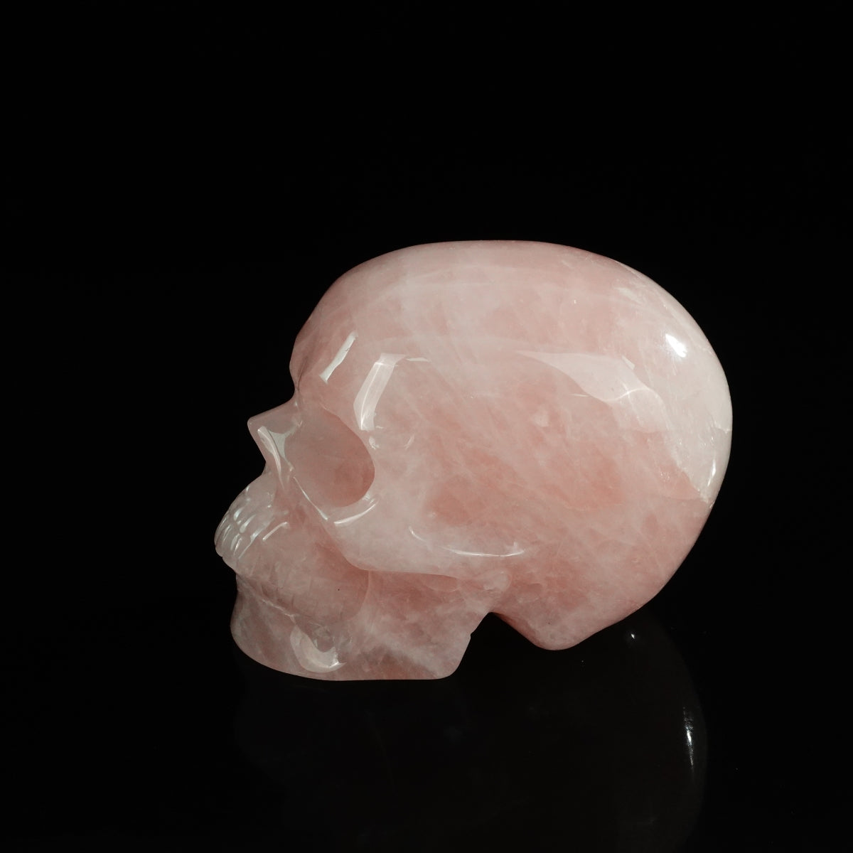 4.5" Rose Quartz Crystal Skull Carving - Unique Piece #RQ01