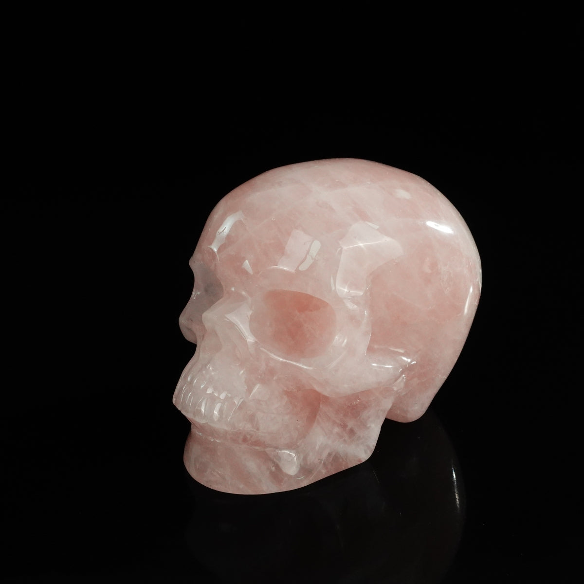 4.5" Rose Quartz Crystal Skull Carving - Unique Piece #RQ01