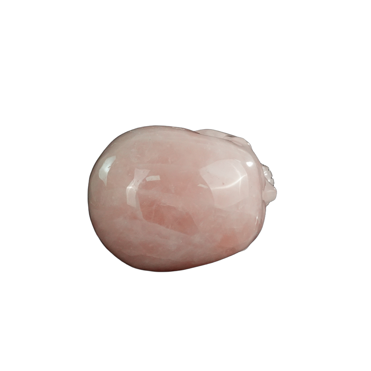 4.5" Rose Quartz Crystal Skull Carving - Hand Carved Decor