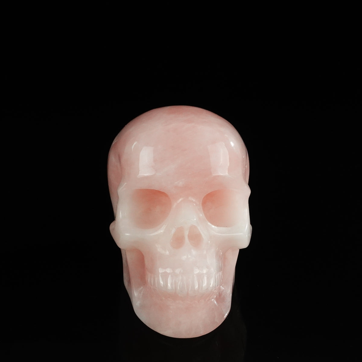 4.5" Rose Quartz Crystal Skull Carving - Unique Piece #RQ02