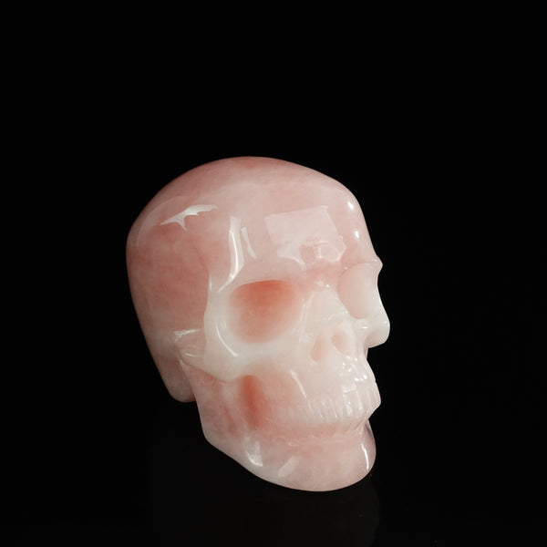 4.5" Rose Quartz Crystal Skull Carving - Unique Piece #RQ02 - alternate view