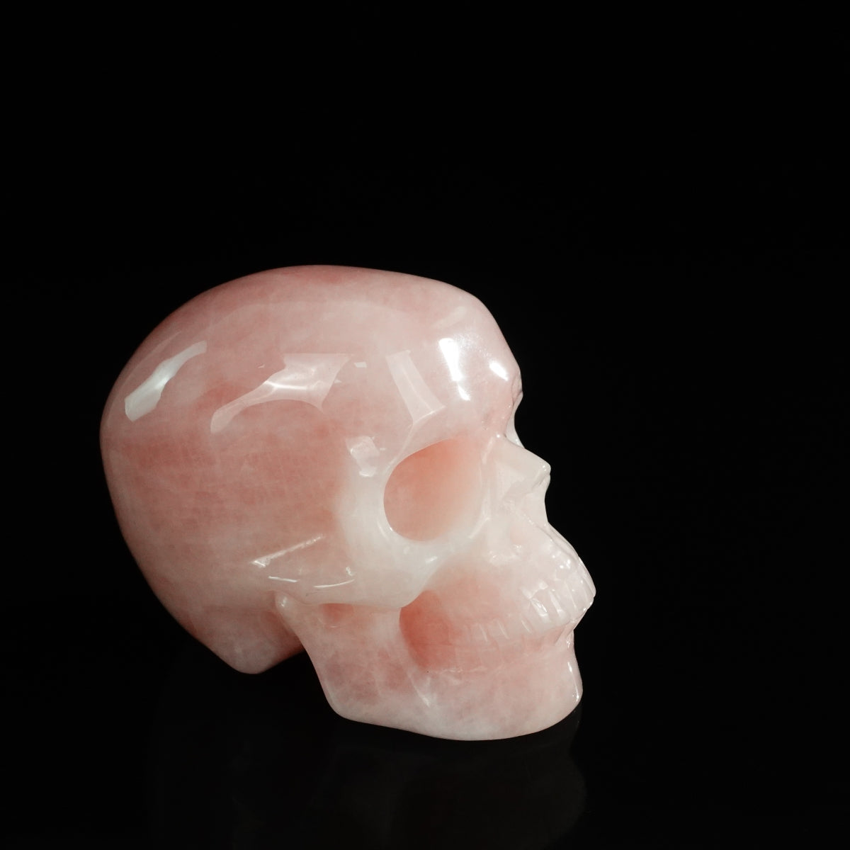 4.5" Rose Quartz Crystal Skull Carving - Unique Piece #RQ02
