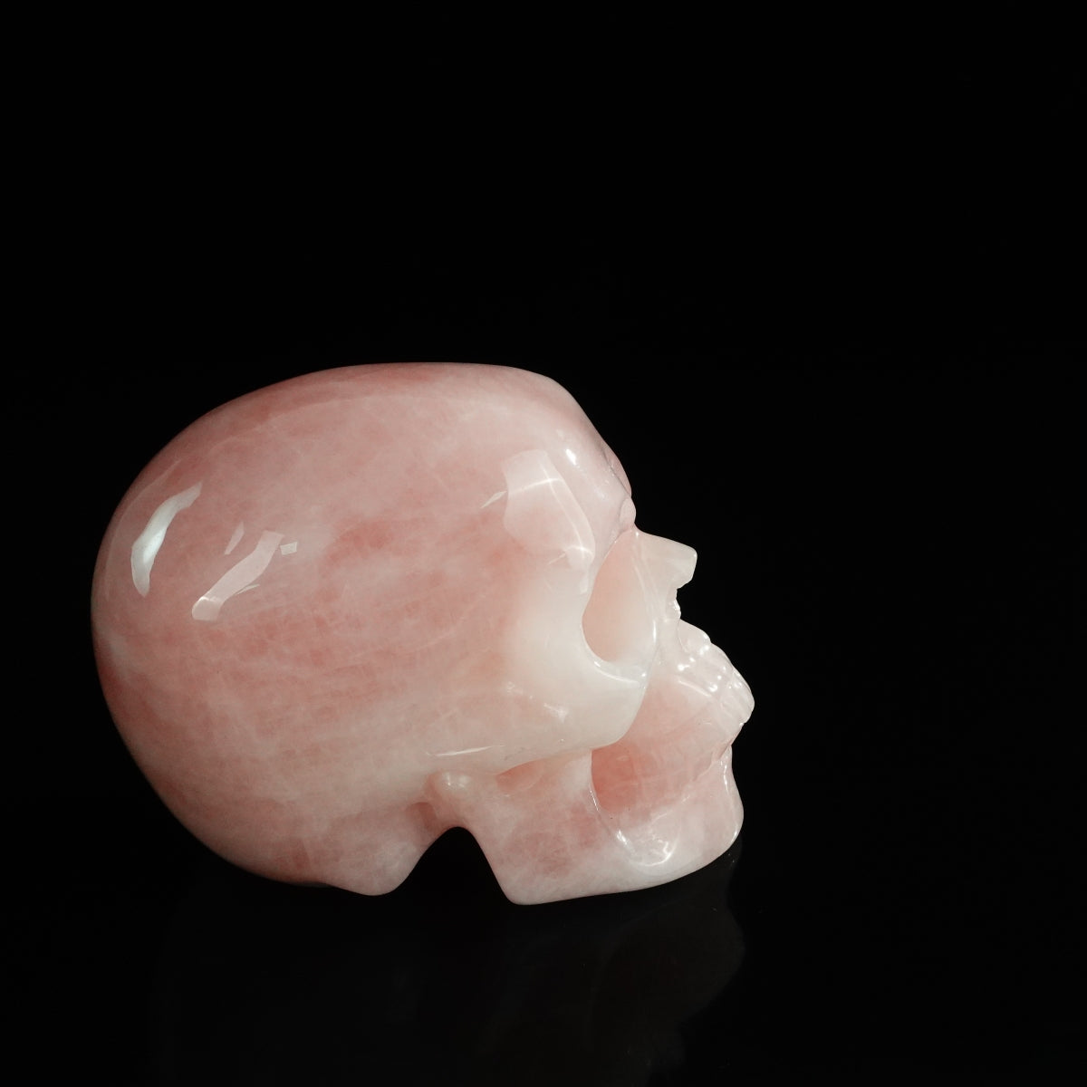 4.5" Rose Quartz Crystal Skull Carving - Unique Piece #RQ02