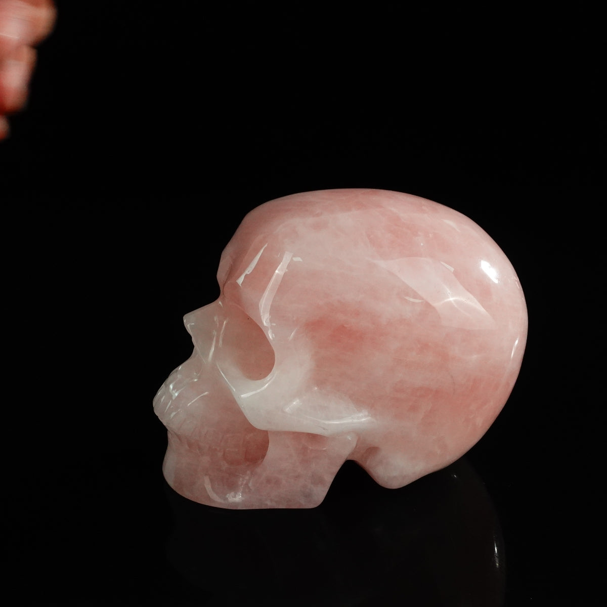 4.5" Rose Quartz Crystal Skull Carving - Unique Piece #RQ02