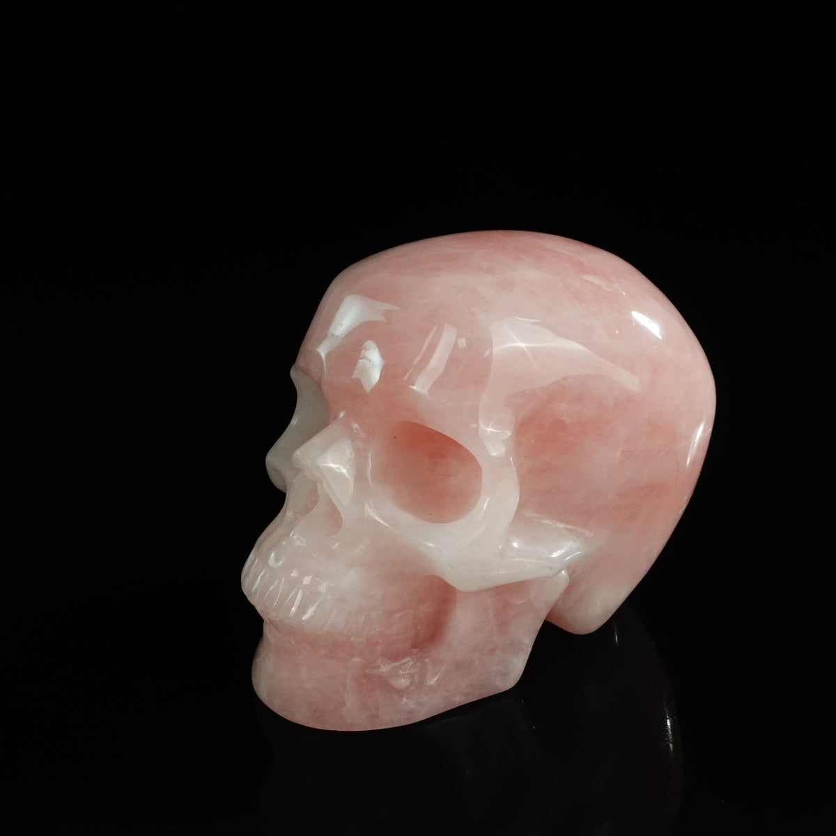 4.5" Rose Quartz Crystal Skull Carving - Unique Piece #RQ02