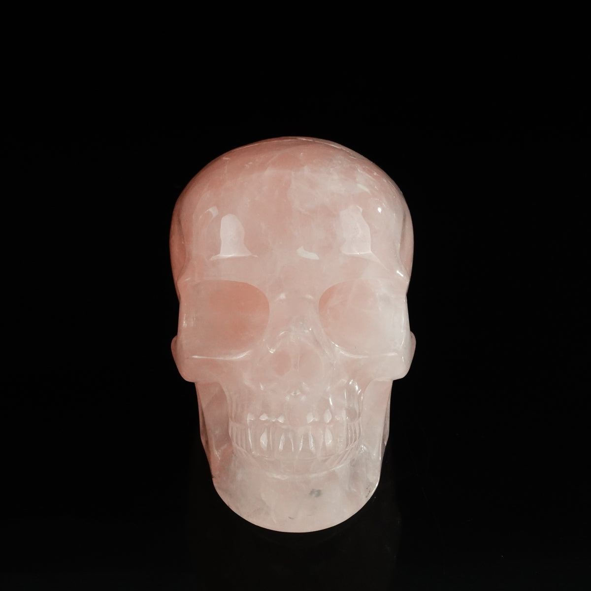 4.5" Rose Quartz Crystal Skull Carving - Unique Piece #RQ03