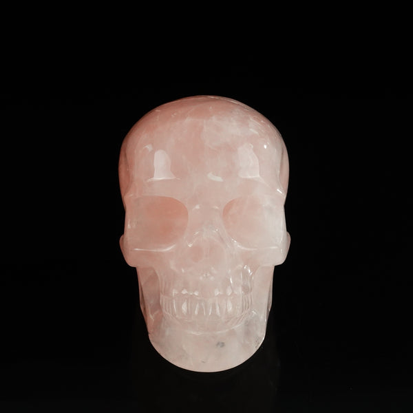 4.5" Rose Quartz Crystal Skull Carving - Unique Piece #RQ03