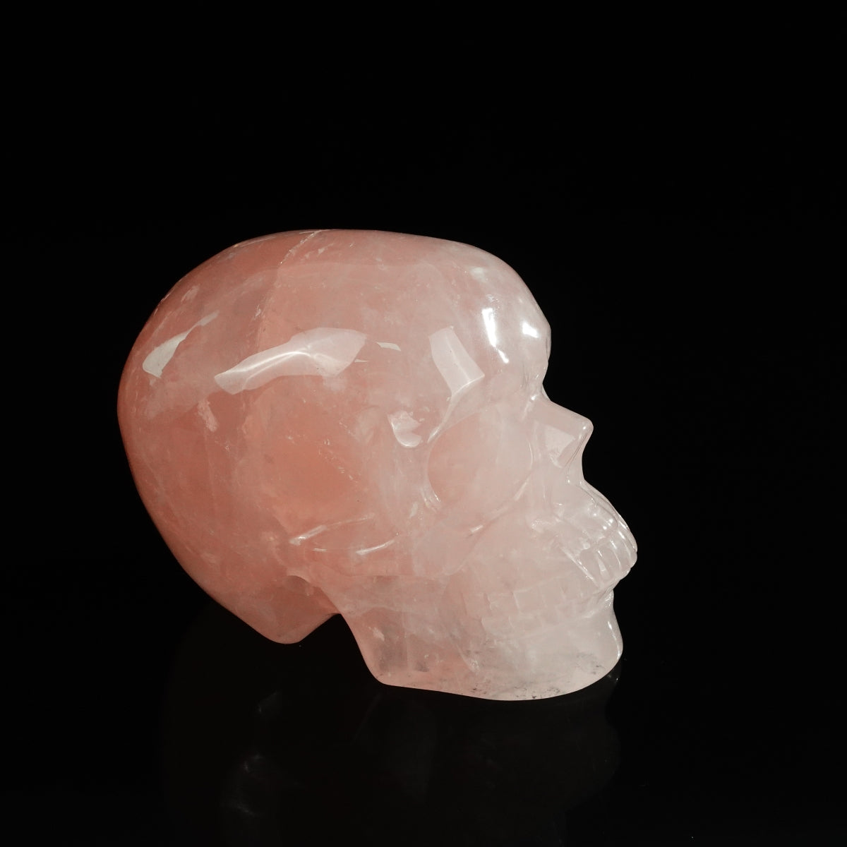 4.5" Rose Quartz Crystal Skull Carving - Unique Piece #RQ03
