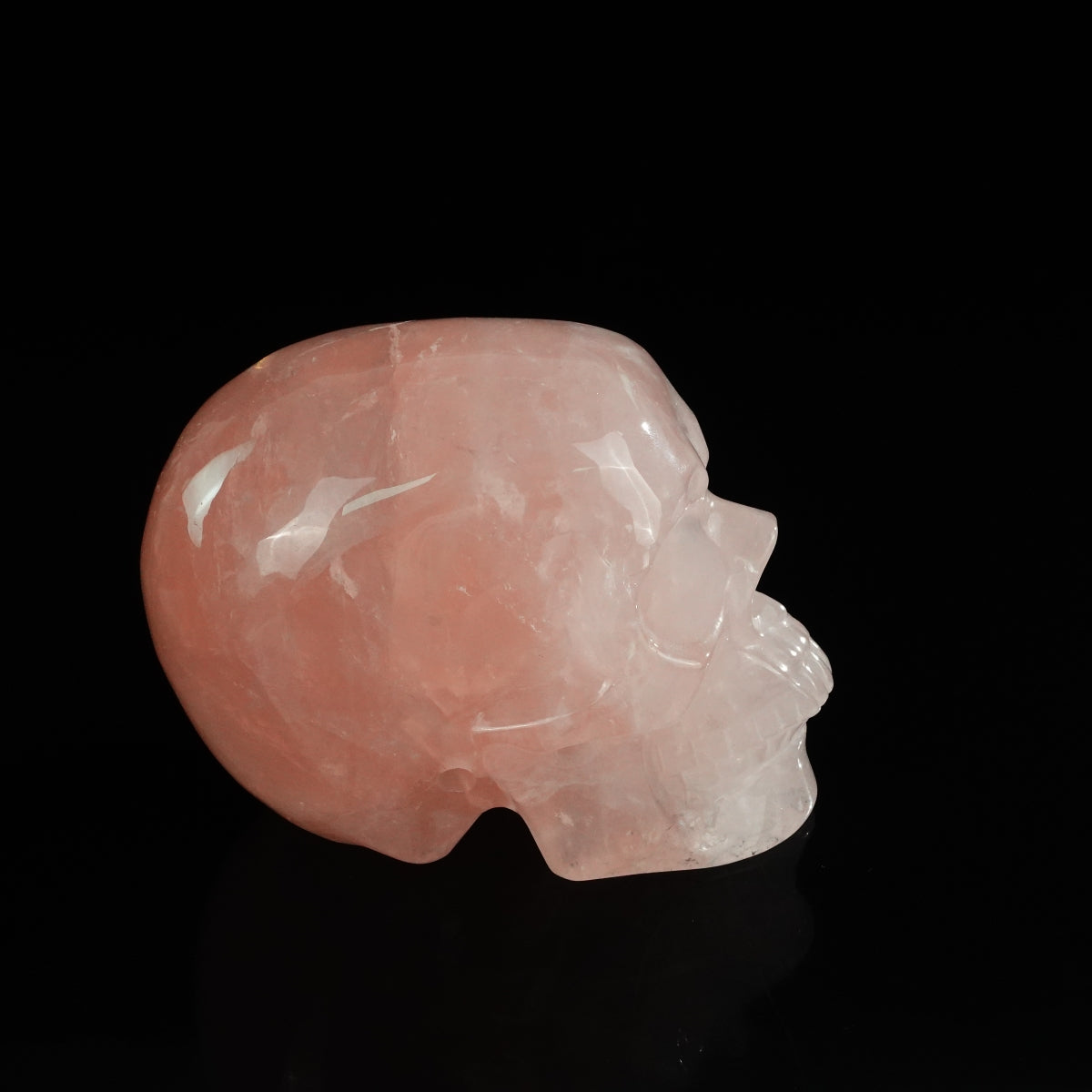 4.5" Rose Quartz Crystal Skull Carving - Unique Piece #RQ03