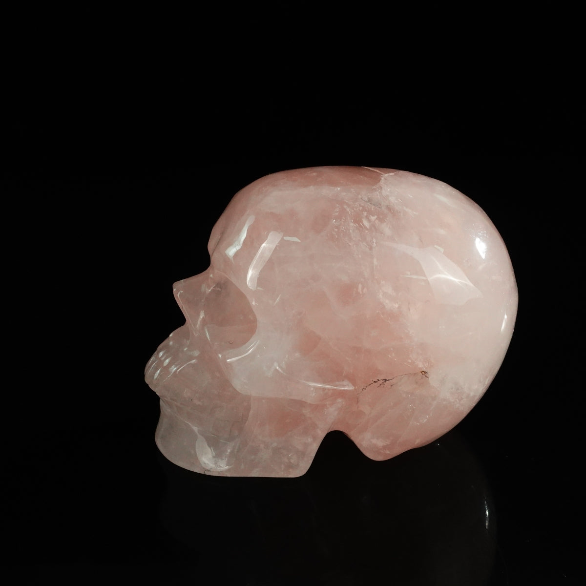 4.5" Rose Quartz Crystal Skull Carving - Unique Piece #RQ03