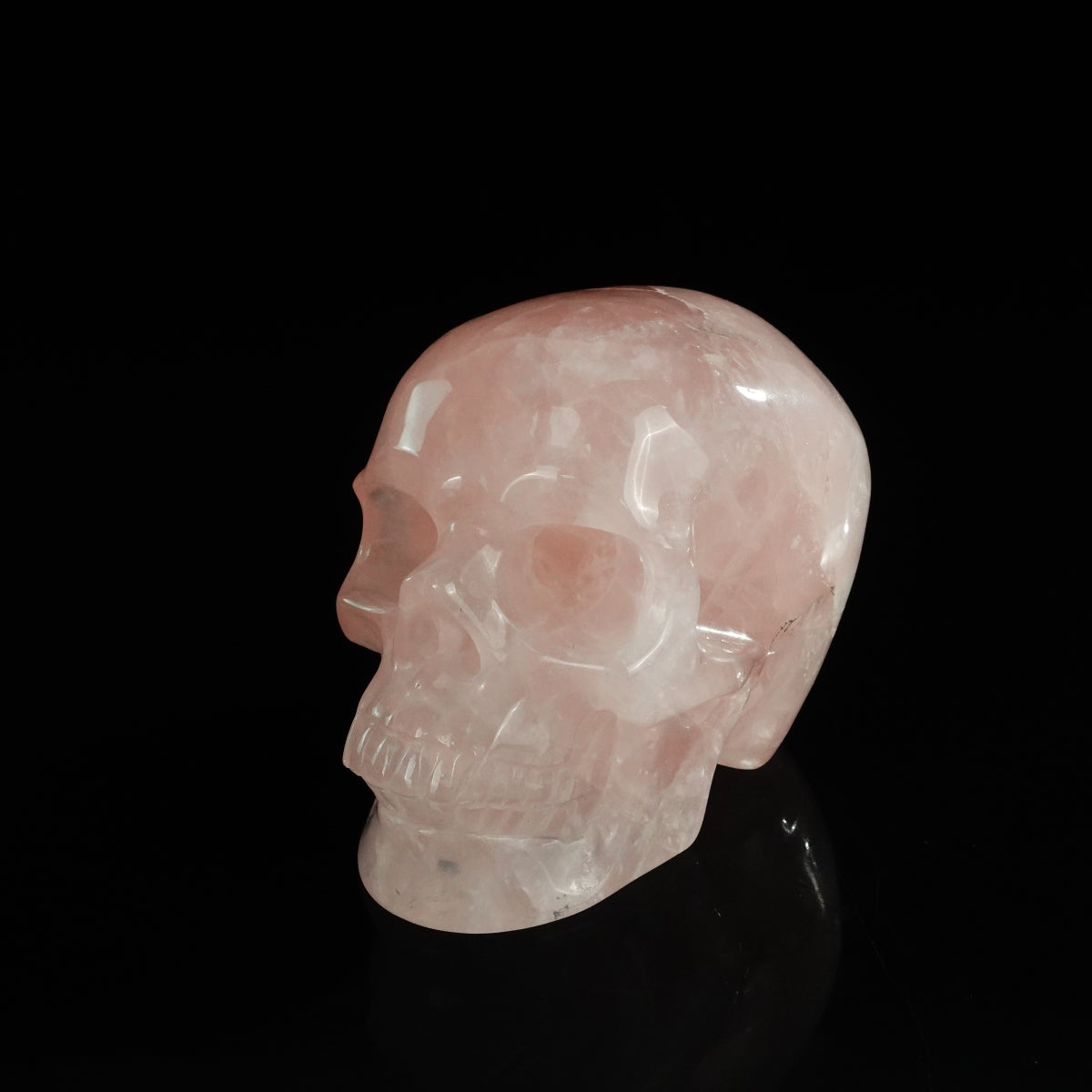 4.5" Rose Quartz Crystal Skull Carving - Unique Piece #RQ03