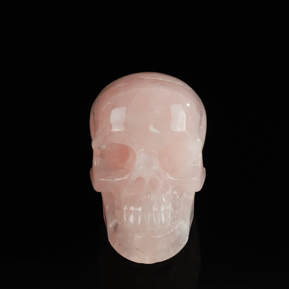 4.5" Rose Quartz Crystal Skull Carving - Unique Piece #RQ04