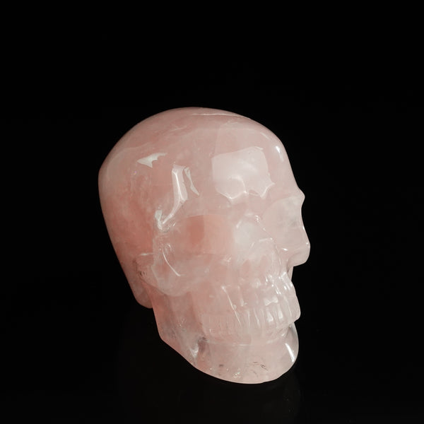 4.5" Rose Quartz Crystal Skull Carving - Unique Piece #RQ04 - alternate view