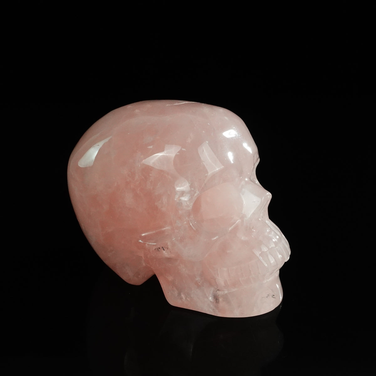 4.5" Rose Quartz Crystal Skull Carving - Unique Piece #RQ04