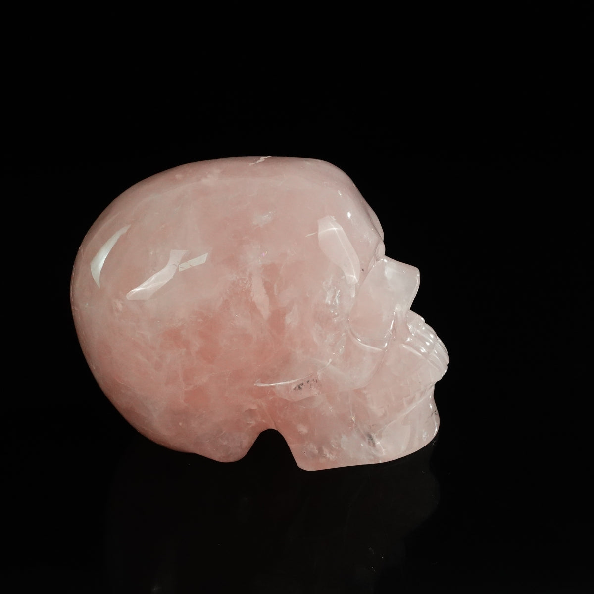 4.5" Rose Quartz Crystal Skull Carving - Unique Piece #RQ04