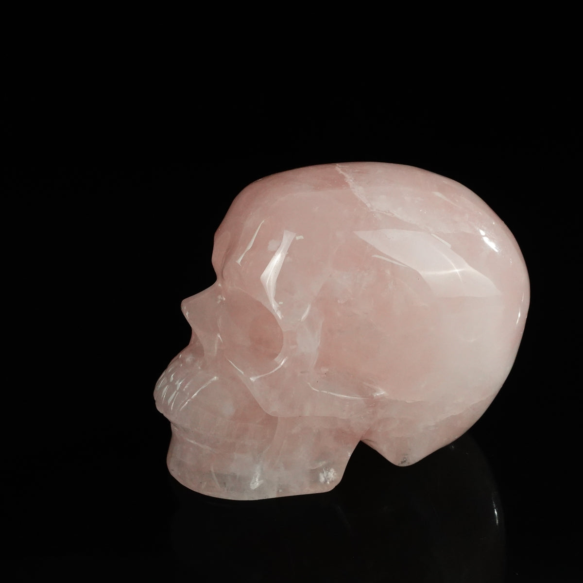 4.5" Rose Quartz Crystal Skull Carving - Unique Piece #RQ04