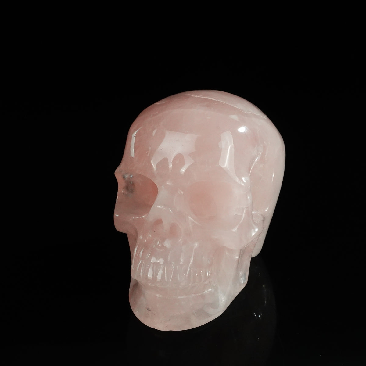 4.5" Rose Quartz Crystal Skull Carving - Unique Piece #RQ04