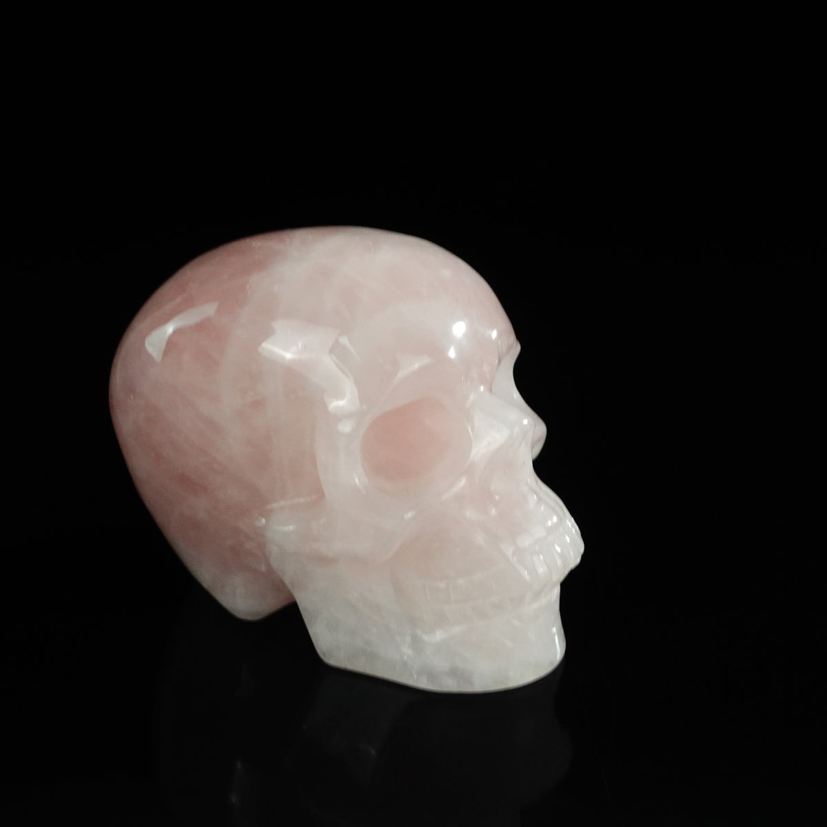 4.5" Rose Quartz Crystal Skull Carving - Unique Piece #RQ05