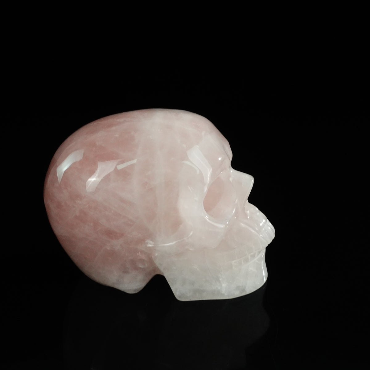 4.5" Rose Quartz Crystal Skull Carving - Unique Piece #RQ05