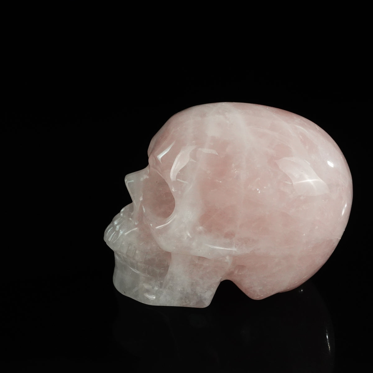 4.5" Rose Quartz Crystal Skull Carving - Unique Piece #RQ05