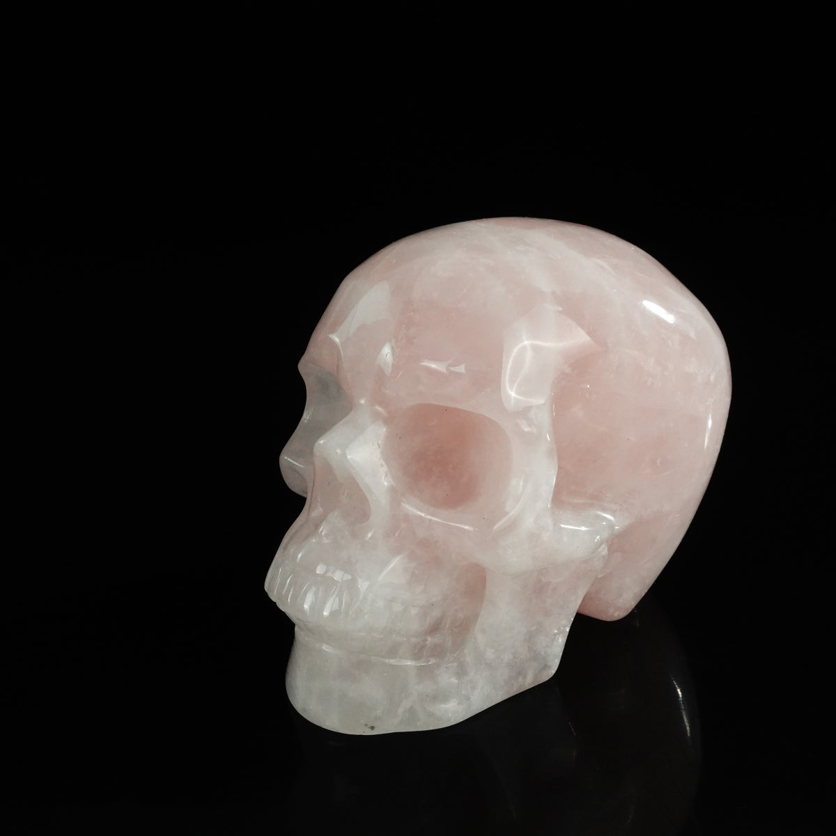 4.5" Rose Quartz Crystal Skull Carving - Unique Piece #RQ05