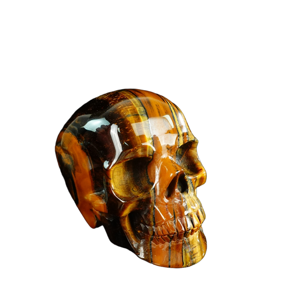 4.5" Tiger Eye Crystal Skull Carving - Unique Piece #TE01 - alternate view